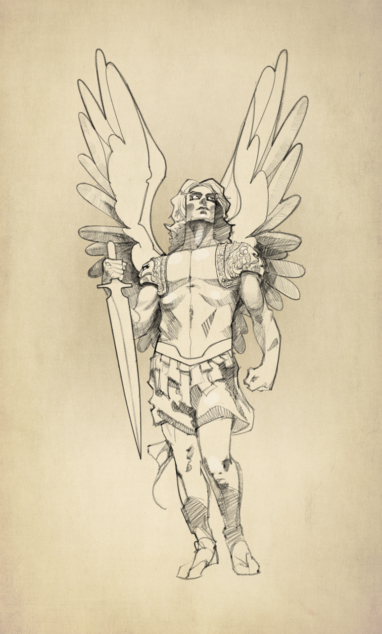 Arch Angel Michael Tattoo Sketch 02