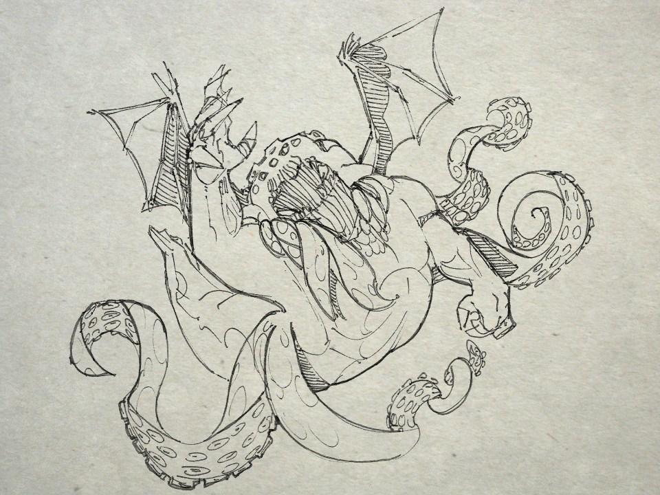 the cosmic majesty of this dripping Babylon of elder daemons