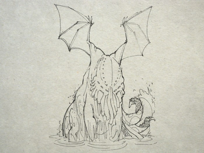  the pursuing jelly which rose above the unclean froth like the stern of a daemon galleon