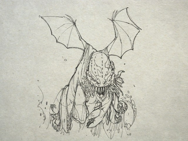 the pursuing jelly which rose above the unclean froth like the stern of a daemon galleon