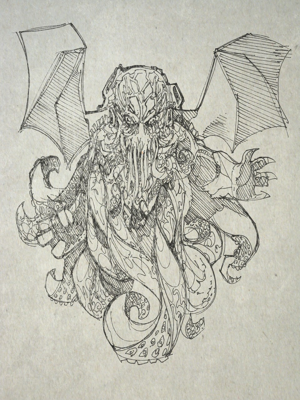 …and hieroglyphed pedestal, was preserved in the Museum at Hyde Park; and I studied it long and well, finding it a thing of balefully exquisite workmanship, and with the same utter mystery, terrible antiquity, and unearthly strangeness of material which I had noted in Legrasse's smaller specimen. Geologists, the curator told me, had found it a monstrous puzzle; for they vowed that the world held no rock like it. Then I thought with a shudder of what Old Castro had told Legrasse about the Old Ones; "They had come from the stars, and had brought Their images with Them."