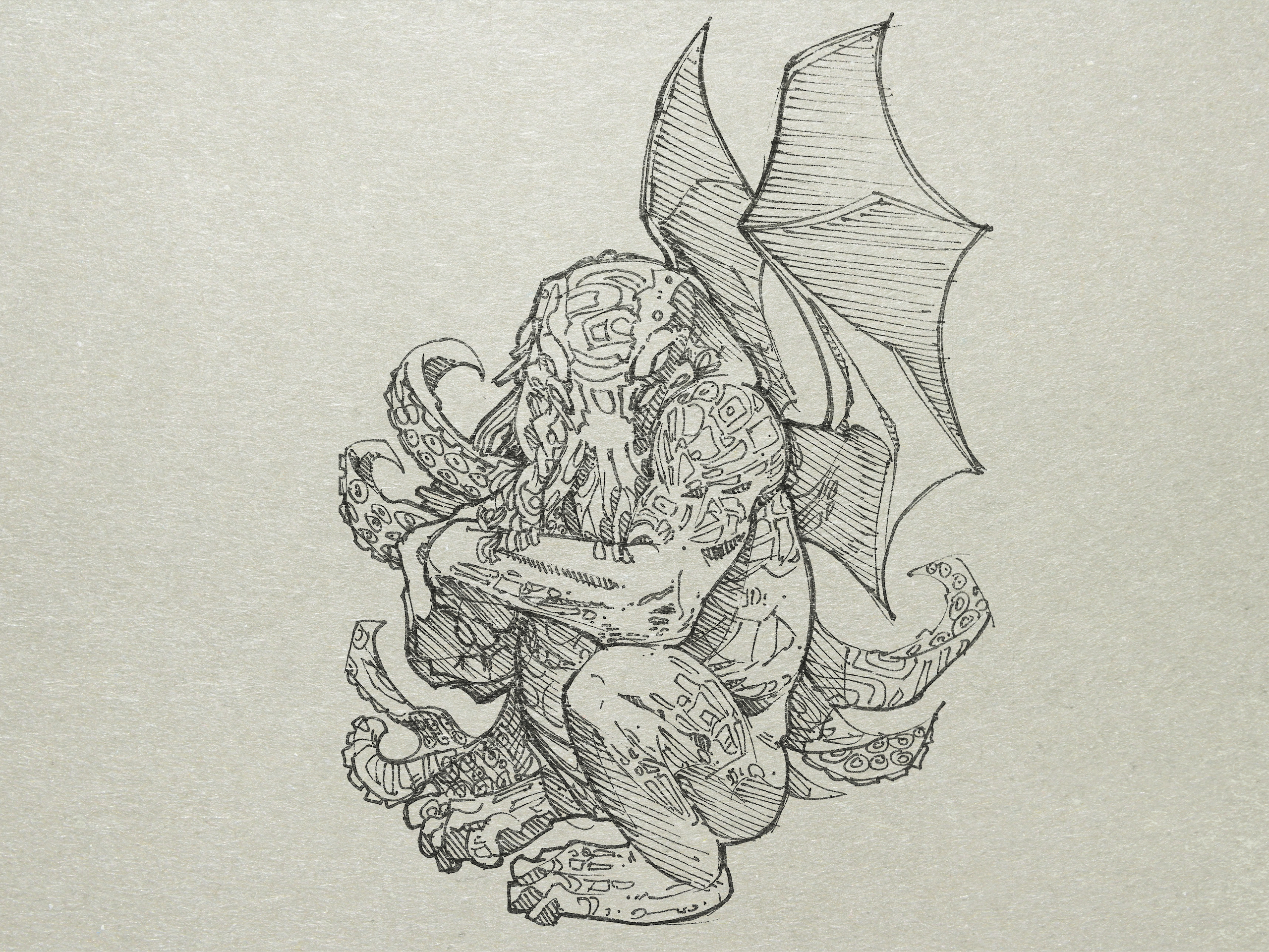 It represented a monster of vaguely anthropoid outline,