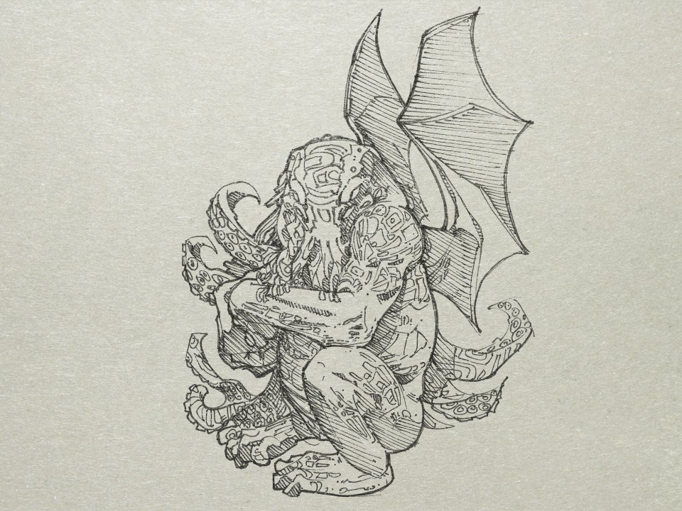 It represented a monster of vaguely anthropoid outline,