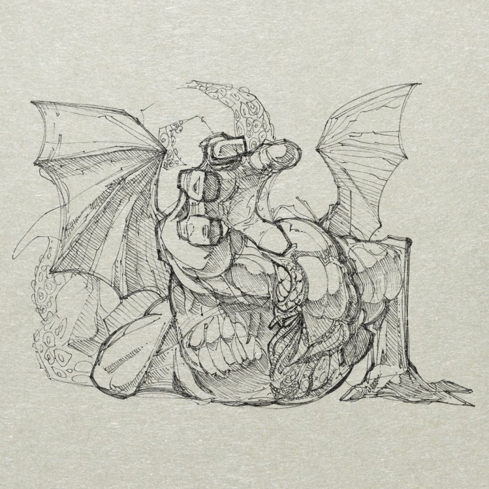 So, after thoroughly studying the manuscript again and correlating the theosophical and anthropological notes with the cult narrative of Legrasse, I made a trip to Providence to see the sculptor and give him the rebuke I thought proper for so boldly imposing upon a learned and aged man.