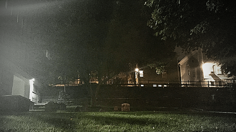 Hello, scary as eff shadows on the white building.