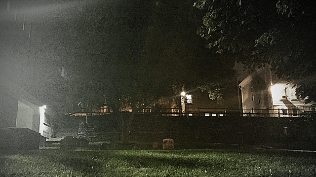 Hello, scary as eff shadows on the white building.