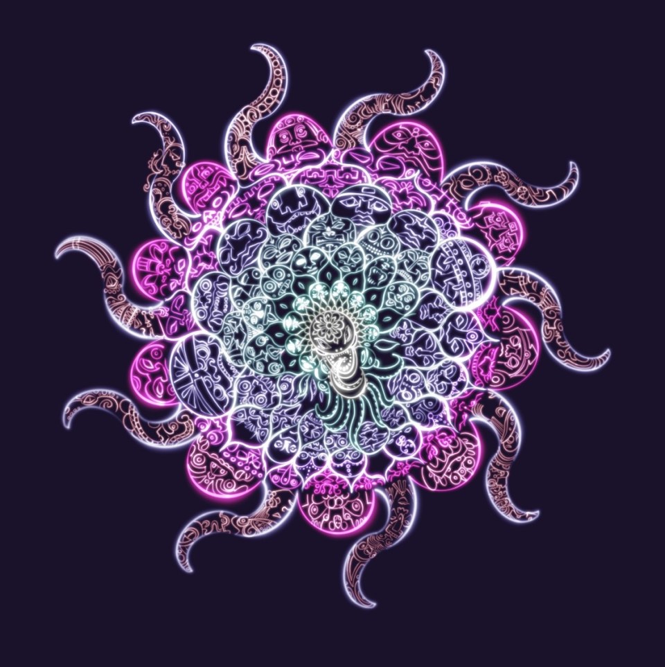 Sketch of a mandala A demon-y mandala.